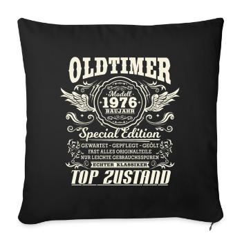 Oldtimer Baujahr 1976 Jahrgang Geburtstag Geschenk - Sofakissenbezug 45 x 45 cm - Schwarz - Vorne