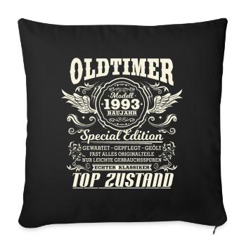 Oldtimer Baujahr 1993 Jahrgang Geburtstag Geschenk - Sofakissenbezug 45 x 45 cm - Schwarz - Vorne
