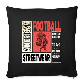 Joueur de tacos de football américain Vintage USA Sports - Housse de coussin décorative 45 x 45 cm - noir - Devant