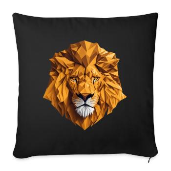Tête de lion - Housse de coussin décorative 45 x 45 cm - noir - Devant