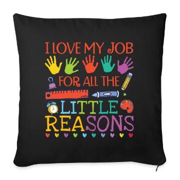 Childcare Provider Kindergarten - Sofa pillowcase 17,3'' x 17,3'' (45 x 45 cm) - black - Front