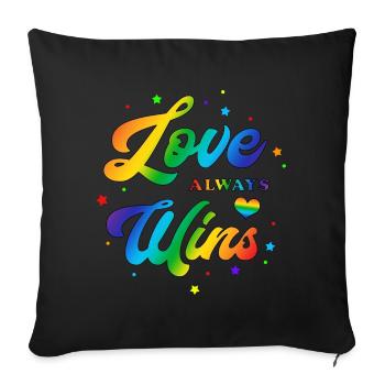 L’amour gagne toujours clr - Housse de coussin décorative 45 x 45 cm - noir - Devant