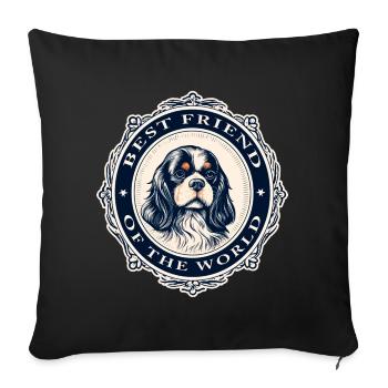 Meilleur ami du monde Cavalier - Housse de coussin décorative 45 x 45 cm - noir - Devant