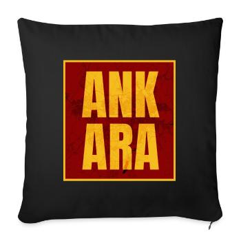 Ankara Capital Letters Yellow Red - Sofa pillowcase 17,3'' x 17,3'' (45 x 45 cm) - black - Front