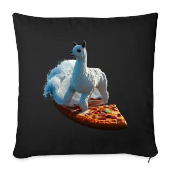 Pizza Vagues Alpaga Surfer - Housse de coussin décorative 45 x 45 cm - noir - Devant