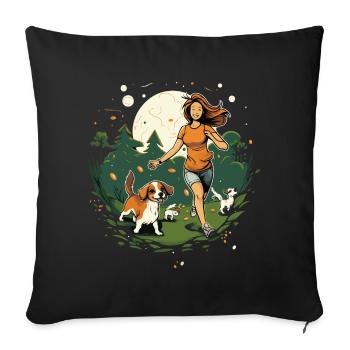 Beagle Mama - Hunde Liebhaberinnen Geschenkidee - Sofakissenbezug 45 x 45 cm - Schwarz - Vorne