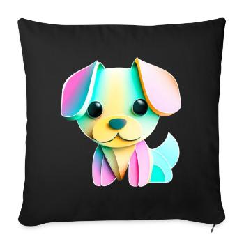 Puppy - Sofa pillowcase 17,3'' x 17,3'' (45 x 45 cm) - black - Front