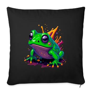 Nice frog - Sofa pillowcase 17,3'' x 17,3'' (45 x 45 cm) - black - Front