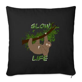 paresseux - Housse de coussin décorative 45 x 45 cm - noir - Devant
