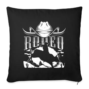 Rodeo Silhouette Bull Rider - Sofa pillowcase 17,3'' x 17,3'' (45 x 45 cm) - black - Front