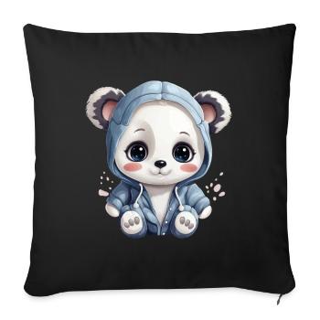 Panda Panda Bear Baby Clothes Cute Cute Love - Sofa pillowcase 17,3'' x 17,3'' (45 x 45 cm) - black - Front