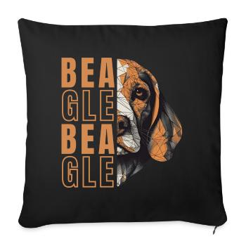 Beagle Lover Géométrie Beagle Art - Housse de coussin décorative 45 x 45 cm - noir - Devant