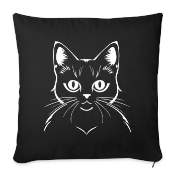 Drôle Chat Silhouette Effronté Fun Chats - Housse de coussin décorative 45 x 45 cm - noir - Devant