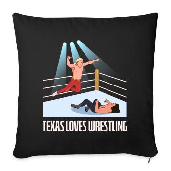Texas wrestling design for proud Texas fans - Sofa pillowcase 17,3'' x 17,3'' (45 x 45 cm) - black - Front