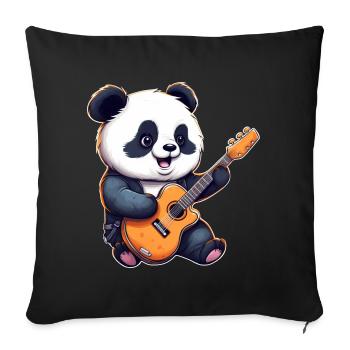 Panda guitarist - Sofa pillowcase 17,3'' x 17,3'' (45 x 45 cm) - black - Front