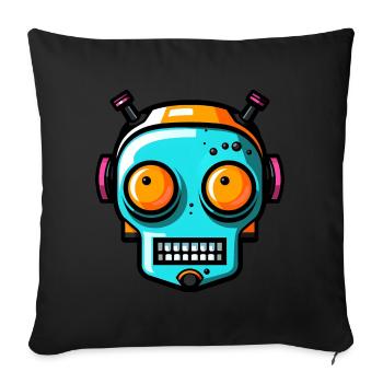 Süßer Halloween Roboter - Sofakissenbezug 45 x 45 cm - Schwarz - Vorne