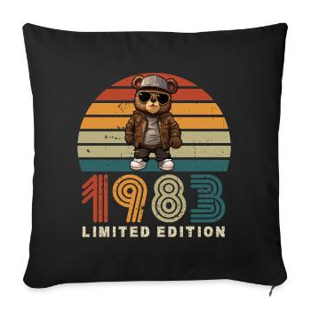 1983 Limited Edition Birthday Vintage Retro - Sofa pillowcase 17,3'' x 17,3'' (45 x 45 cm) - black - Front