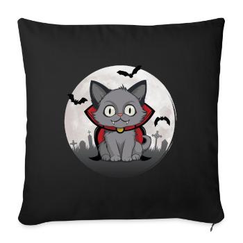 Chat Vampurr Halloween - Housse de coussin décorative 45 x 45 cm - noir - Devant