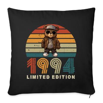 Édition limitée 1994 année de construction anniversaire vintage - Housse de coussin décorative 45 x 45 cm - noir - Devant