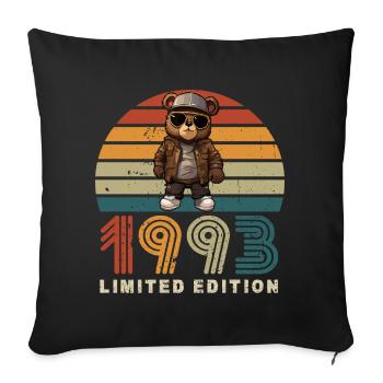 Limited Edition 1993 Year of Construction Birthday Retro - Sofa pillowcase 17,3'' x 17,3'' (45 x 45 cm) - black - Front