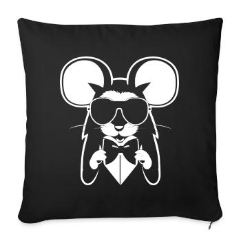 Funny Fancy Rats with Sunglasses Pet Rat - Sofa pillowcase 17,3'' x 17,3'' (45 x 45 cm) - black - Front