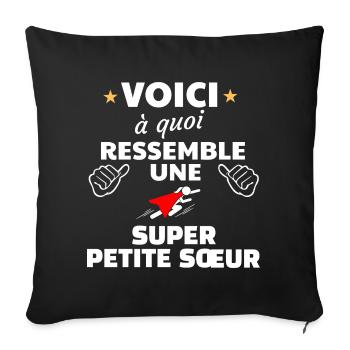 Humour Fraternel Illustration Motivante - Housse de coussin décorative 45 x 45 cm - noir - Devant