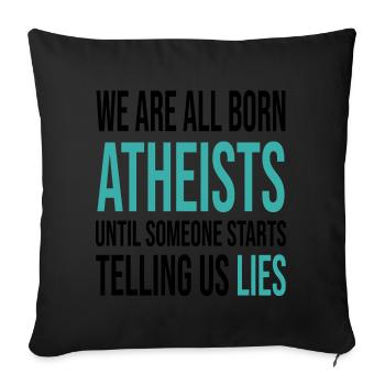 Atheismus Wissenschaft - Sofakissenbezug 45 x 45 cm - Schwarz - Vorne