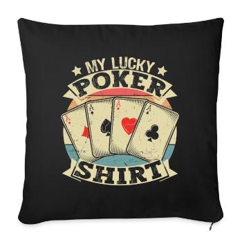 My Lucky Poker Shirt rétro lucky Poker Design - Housse de coussin décorative 45 x 45 cm - noir - Devant
