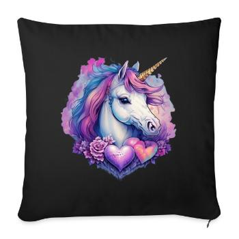 Unicorn Head - Sofa pillowcase 17,3'' x 17,3'' (45 x 45 cm) - black - Front