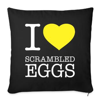 J’ADORE LES OEUFS BROUILLÉS Rührei - Housse de coussin décorative 45 x 45 cm - noir - Devant