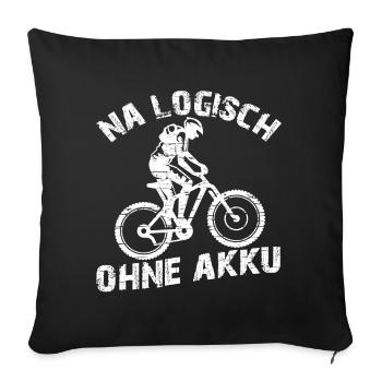 logisch ohne Akku 08 - Sofakissenbezug 45 x 45 cm - Schwarz - Vorne