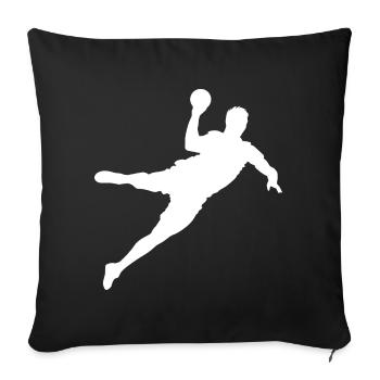 Lancer de handball Joueurs de handball européens Symbole Icône de l’équipe - Housse de coussin décorative 45 x 45 cm - noir - Devant