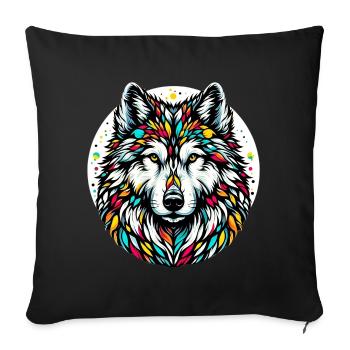 Loup - Housse de coussin décorative 45 x 45 cm - noir - Devant