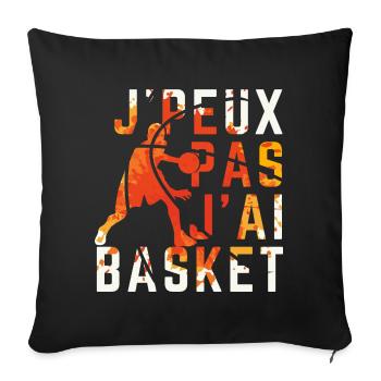 I can't I have Basketball - Sofa pillowcase 17,3'' x 17,3'' (45 x 45 cm) - black - Front