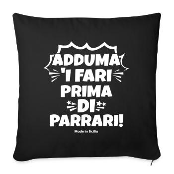 Sicily t-shirt Sicilian proverb called aphorism - Sofa pillowcase 17,3'' x 17,3'' (45 x 45 cm) - black - Front