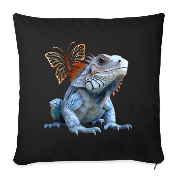 Iguana - Sofa pillowcase 17,3'' x 17,3'' (45 x 45 cm) - black - Front