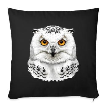 Snowy Owl Head - Sofa pillowcase 17,3'' x 17,3'' (45 x 45 cm) - black - Front