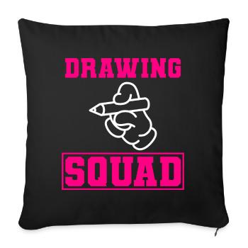 Kunstliebhaber Grafikdesigner - Sofakissenbezug 45 x 45 cm - Schwarz - Vorne