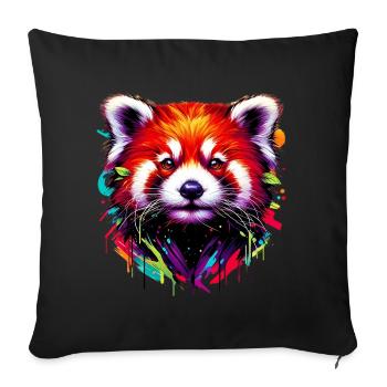 Petit panda - Housse de coussin décorative 45 x 45 cm - noir - Devant