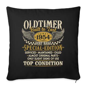 Oldtimer 1954 Jahrgang geboren Geburtstag Geschenk - Sofakissenbezug 45 x 45 cm - Schwarz - Vorne