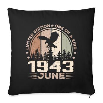 Incomparable since June 1943, 81st Anniversary - Sofa pillowcase 17,3'' x 17,3'' (45 x 45 cm) - black - Front