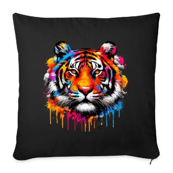 Tiger - Sofa pillowcase 17,3'' x 17,3'' (45 x 45 cm) - black - Front