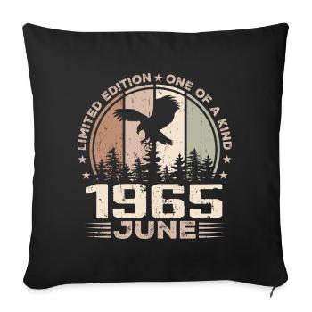 Incomparable since June 1965, 59th Anniversary - Sofa pillowcase 17,3'' x 17,3'' (45 x 45 cm) - black - Front