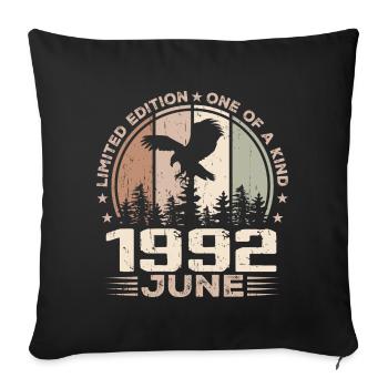 Incomparable since June 1992, 32nd Anniversary - Sofa pillowcase 17,3'' x 17,3'' (45 x 45 cm) - black - Front