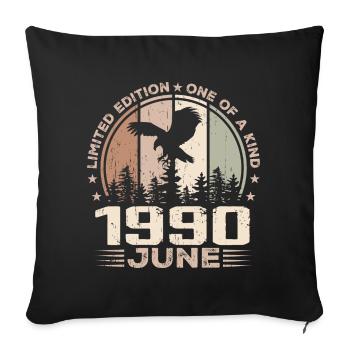 Incomparable depuis juin 1990, 34e Anniversaire - Housse de coussin décorative 45 x 45 cm - noir - Devant