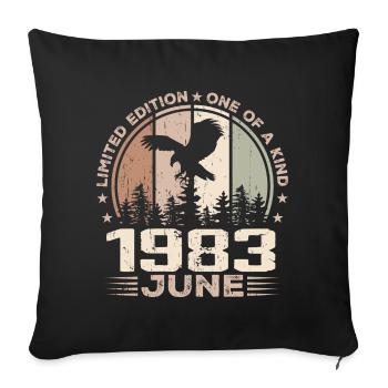 Incomparable since June 1983, 41st Anniversary - Sofa pillowcase 17,3'' x 17,3'' (45 x 45 cm) - black - Front