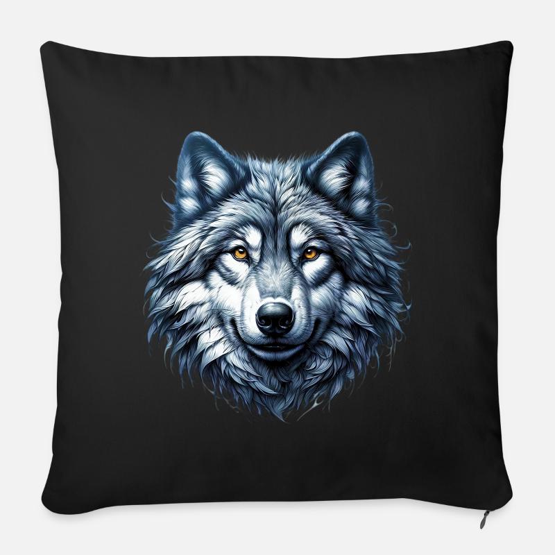 Wolf - Sofakissenbezug 45 x 45 cm - Schwarz
