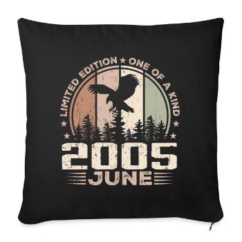 Incomparable since June 2005, 19th Anniversary - Sofa pillowcase 17,3'' x 17,3'' (45 x 45 cm) - black - Front