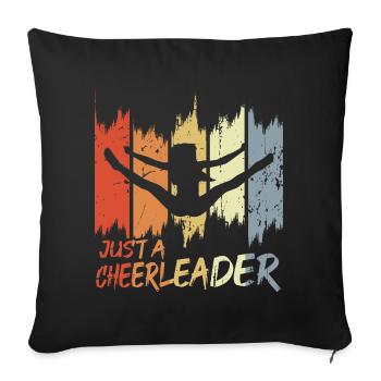 Pom-pom girl vintage - Housse de coussin décorative 45 x 45 cm - noir - Devant