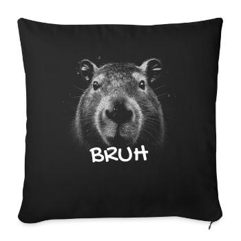 Capybara Bruh - Sofa pillowcase 17,3'' x 17,3'' (45 x 45 cm) - black - Front